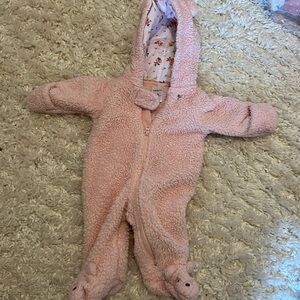 Baby girl pink warm zip up bundle me